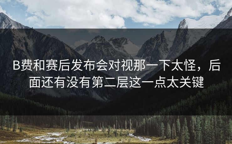 B费和赛后发布会对视那一下太怪，后面还有没有第二层这一点太关键