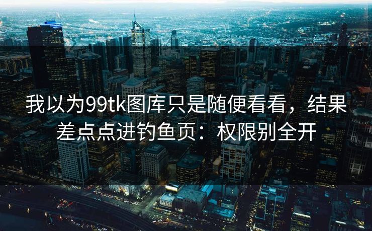 我以为99tk图库只是随便看看，结果差点点进钓鱼页：权限别全开